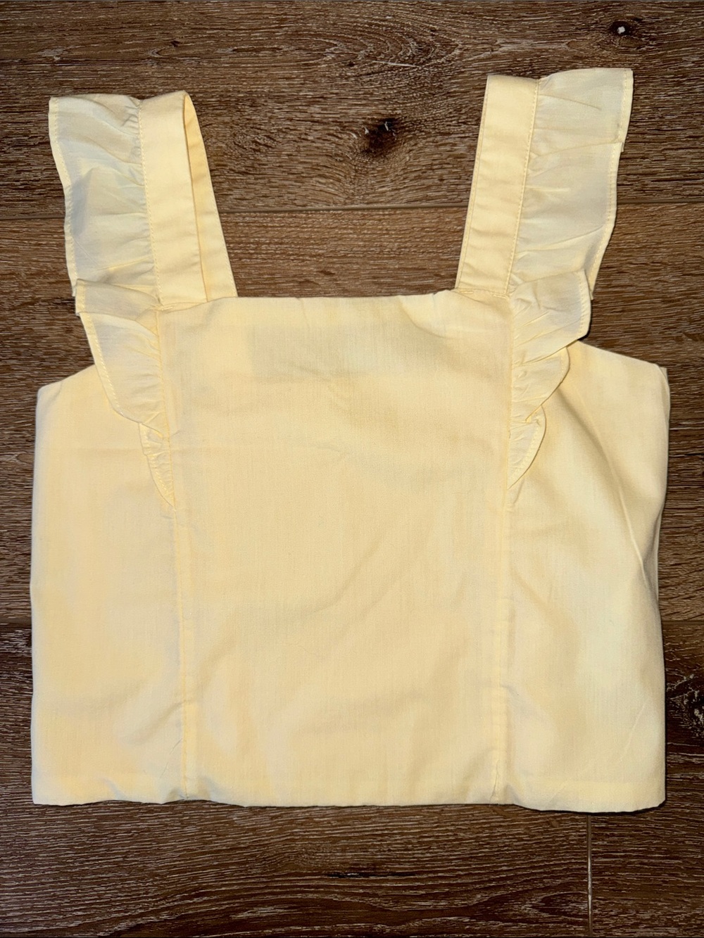 abercrombie kids Pale Yellow Ruffle-Shoulder Tank Top